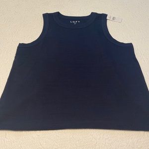 LOFT Navy cotton knit Harbor Tank L